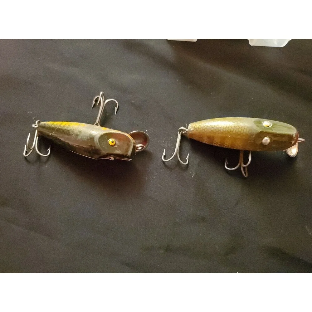 vintage fishing‎ lures lot Of 2 Wood